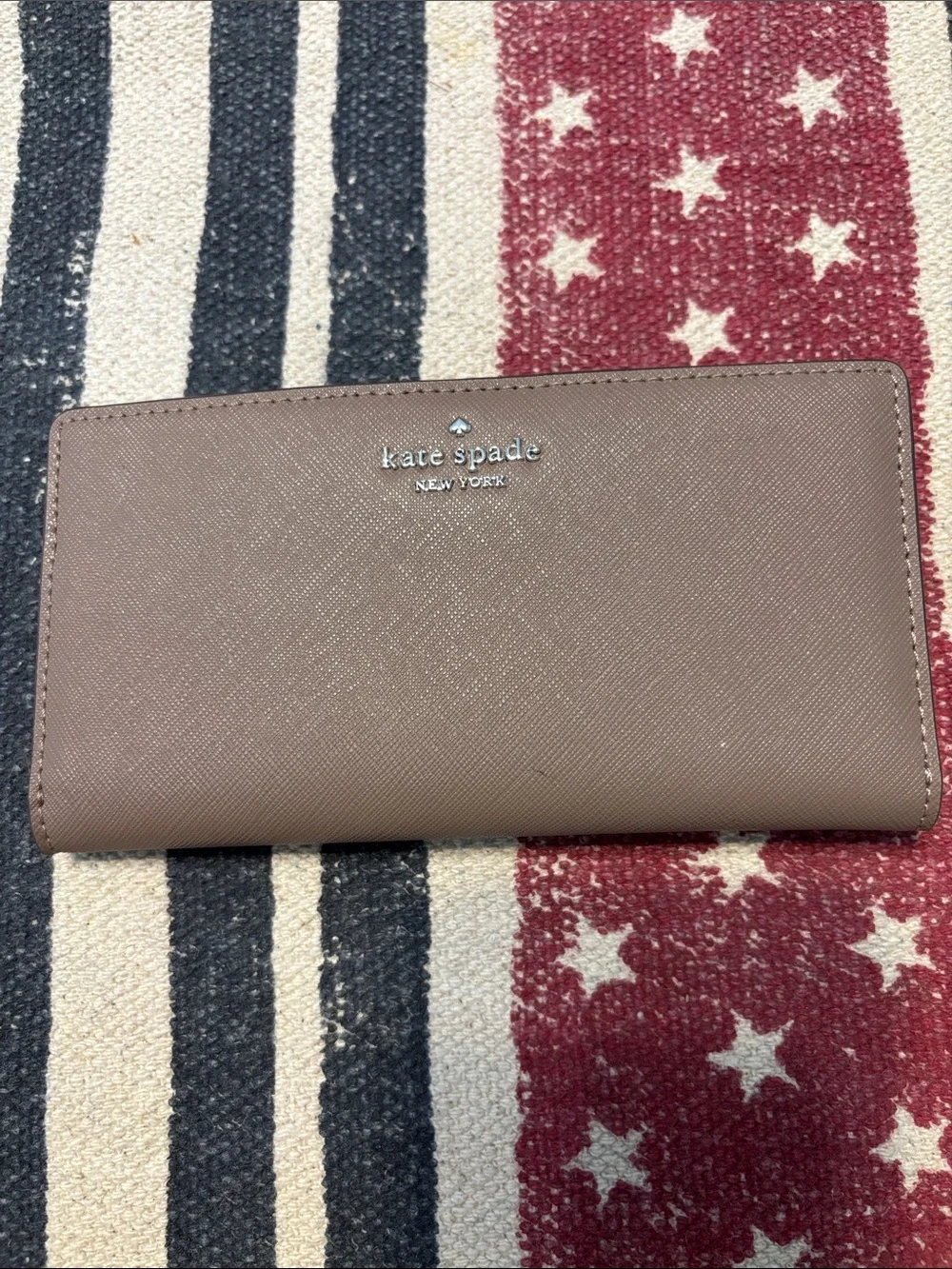 kate spade Light Taupe Saffiano Leather Continental Wallet